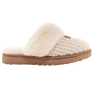 NWOT Ugg Cozy Sheepskin-Lined Knit Slippers | Cream